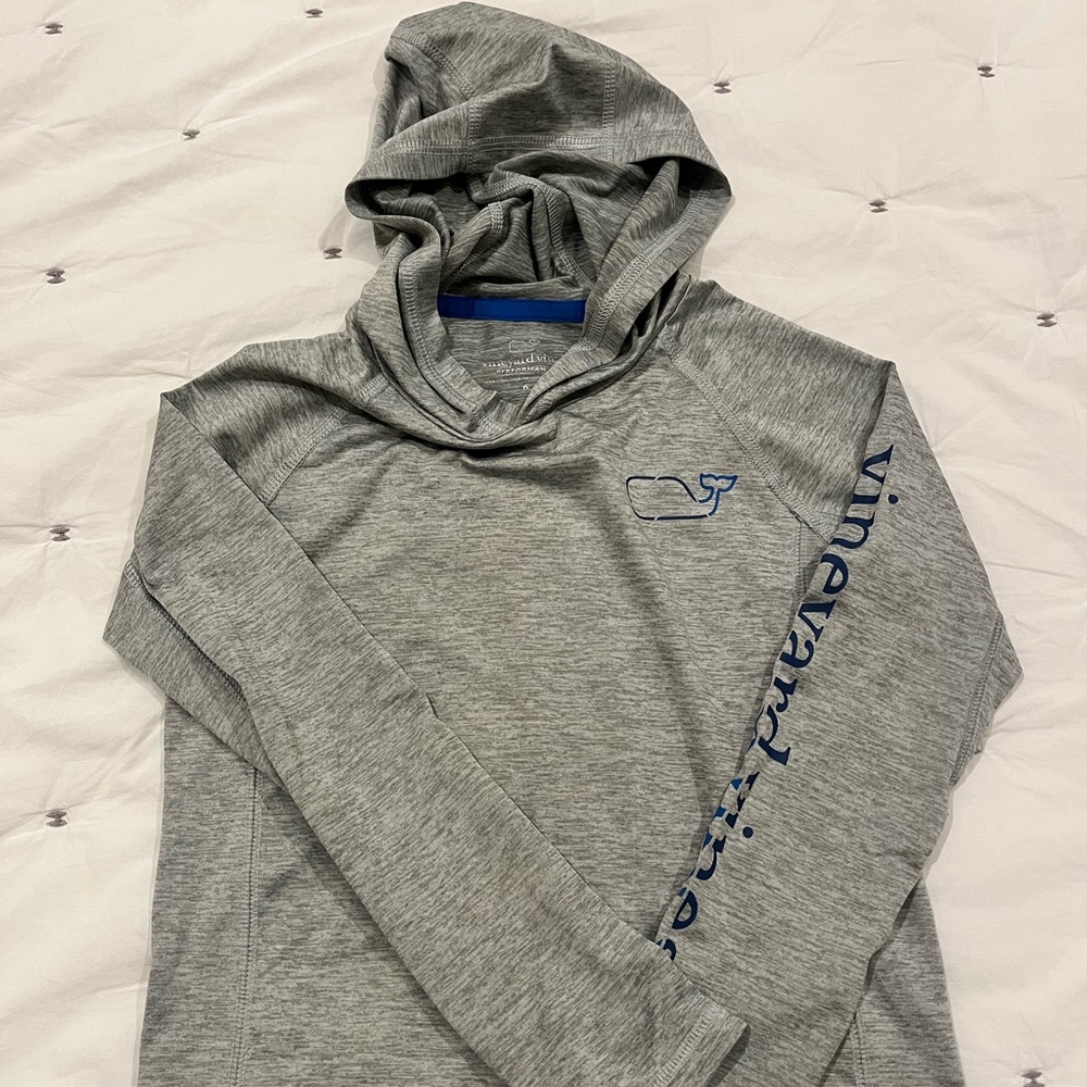 Vineyard Vines Boys' Performance Whale Outline Harbor Sun Hoodie Tee
